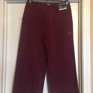 Women’s Wide Leg Crop Jeans Size 2 Deep Ruby/ Burgundy High Waisted Pants